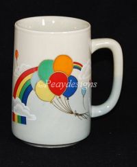 Otagiri RAINBOWS & BALLOONS Coffee Mug JAPAN